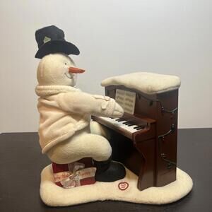 2005 Hallmark Jingle Pals Plush Piano Singing Snowman - Lights and Music Work
